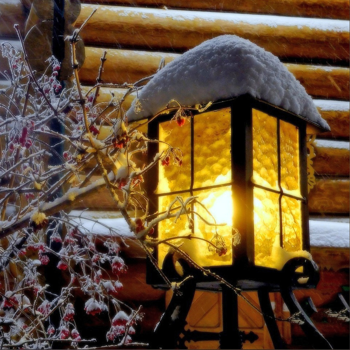 фонарь - зима, фонарь - оригинал