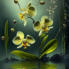 Схема вышивки «Орхидея Jh[bltz»