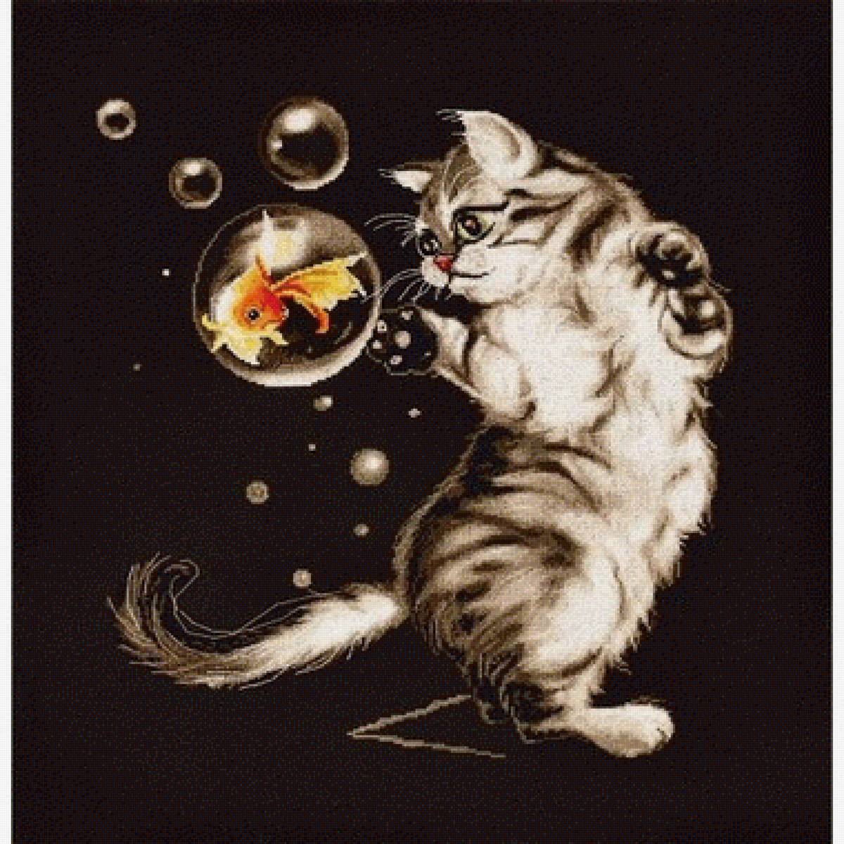 Кот и золотая рыбка - кот и золотая рыбка - предпросмотр