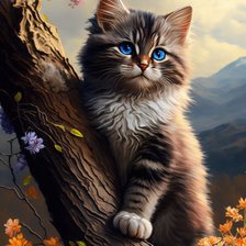 Схема вышивки «Котик»