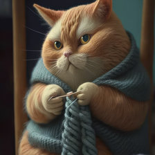 Схема вышивки «кот вязальщик»