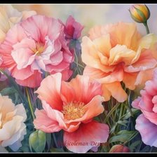 Схема вышивки «Пионы»