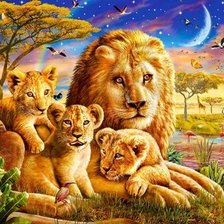 Схема вышивки «Лев»