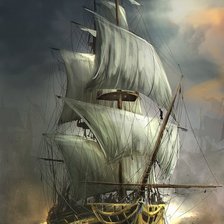 Схема вышивки «Пиратский корабль»