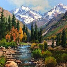 Схема вышивки «Горный пейзаж»