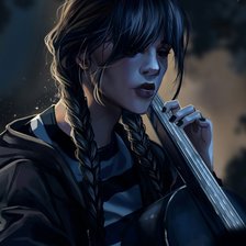 Схема вышивки «Уэнс и виолончель»