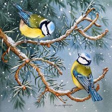 Схема вышивки «Синички»