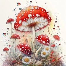 подушка мухоморчики