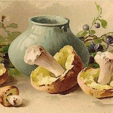 горшок и грибы