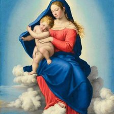 Схема вышивки «Maica Domnului cu pruncul, G.Salvi da Sassoferrato»