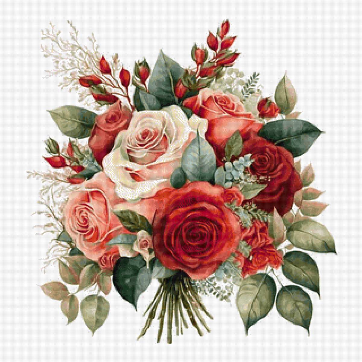 Букет роз - розы, букет, цветы - предпросмотр