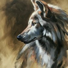 Волк. Холст. Масло