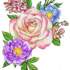 Схема вышивки «Цветы»