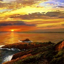 Схема вышивки «Закат на море»