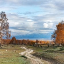 Схема вышивки «Сельская дорога»
