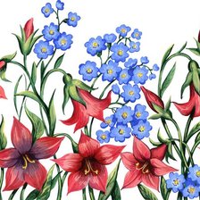 Схема вышивки «колокольчики и незабудки»