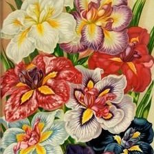 Схема вышивки «подушка цветы»