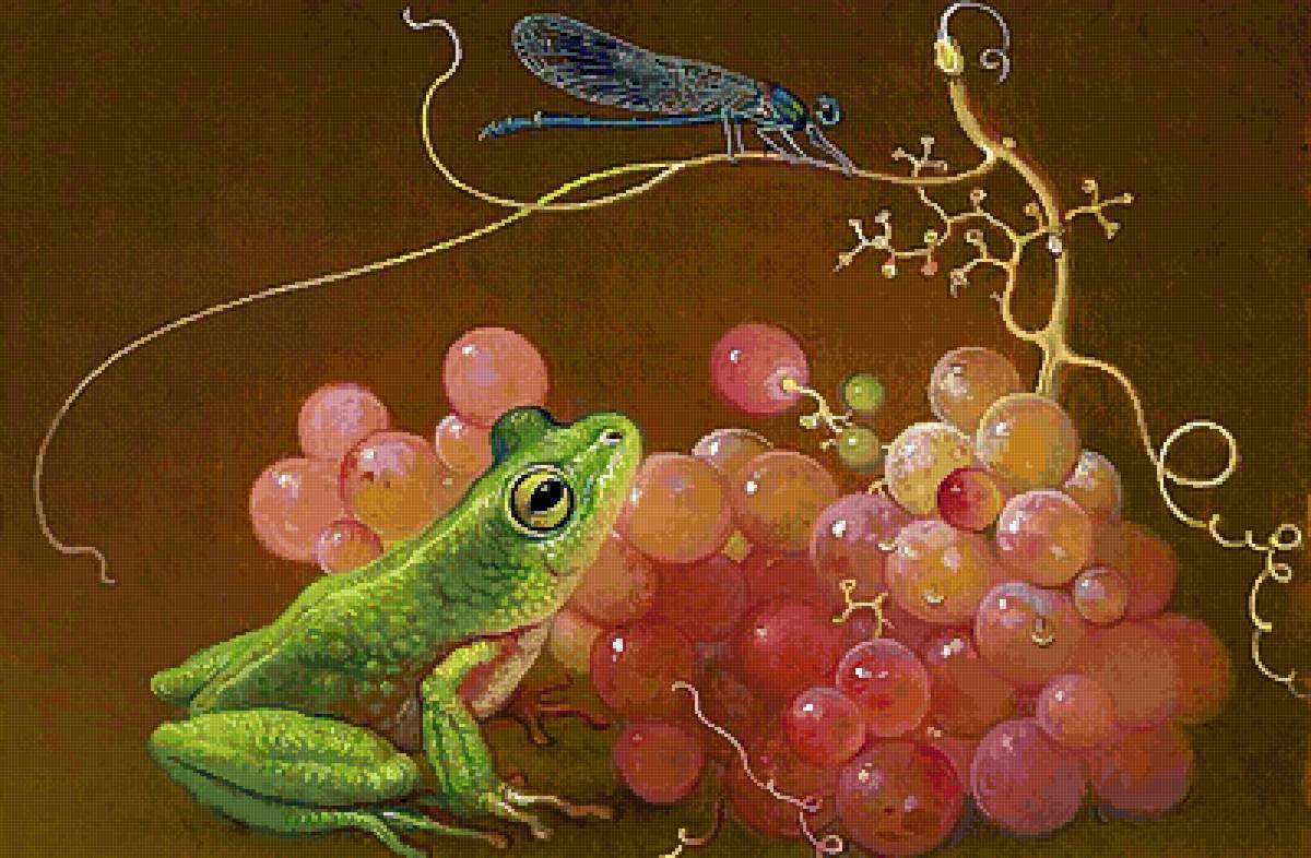 Лягушка, стрекоза и виноград - предпросмотр