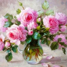 Схема вышивки «Чайные розы»