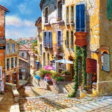 Схема вышивки «Улочка к морю»