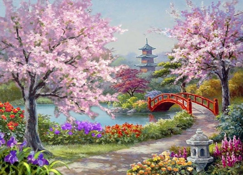 Японский сад - восток, азия, природа, пейзаж - оригинал