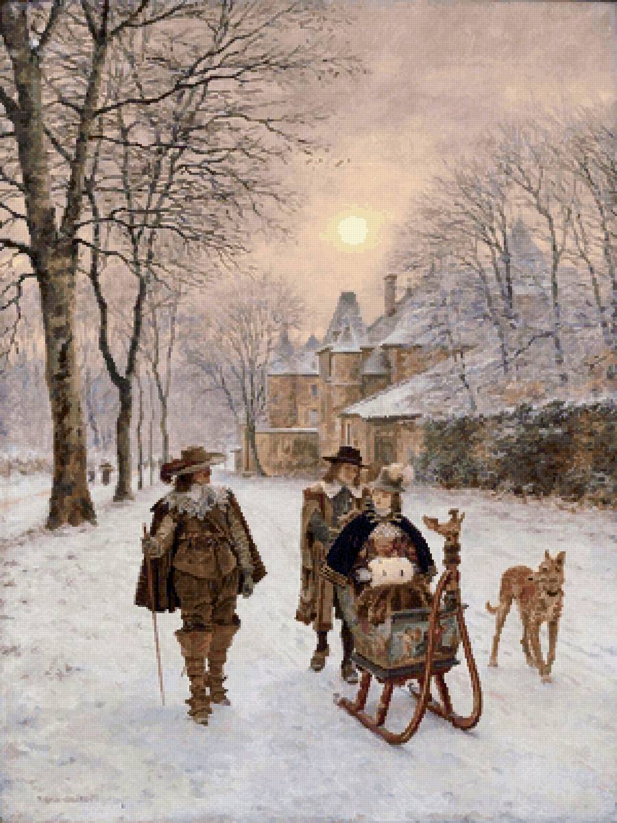 Катание на санках - франция, картина - предпросмотр