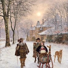 Схема вышивки «Катание на санках»