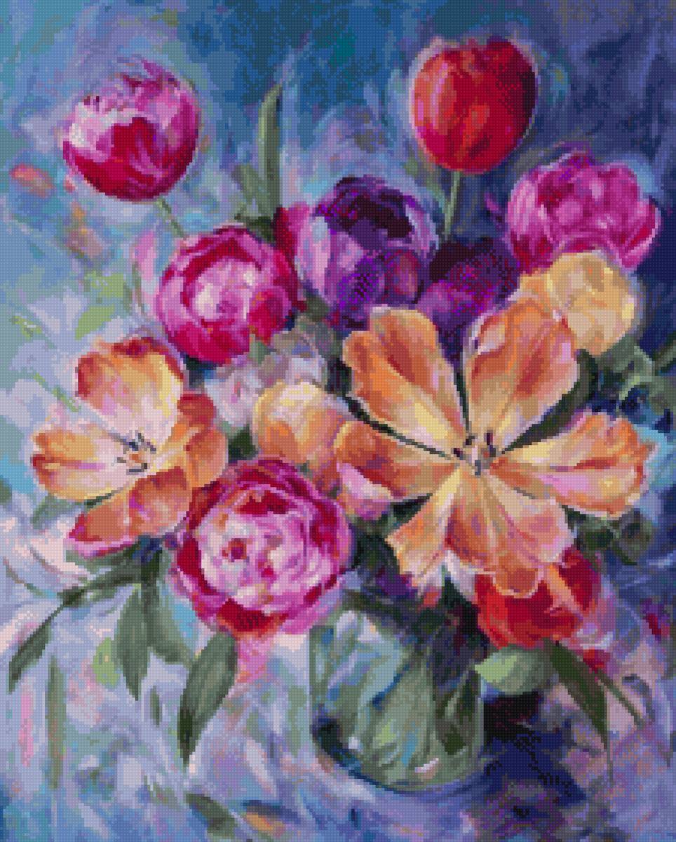 Калейдоскоп - цветы, тюльпаны - предпросмотр