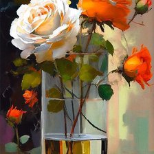 Схема вышивки «Розы в аазе»