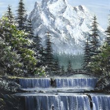 Схема вышивки «горный водопад»