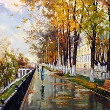 Схема вышивки «Прогулка под дождем»