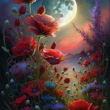 Схема вышивки «Маки»