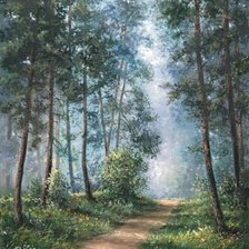 Схема вышивки «Раннее утро в лесу»