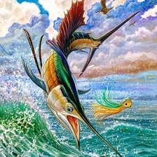 Схема вышивки «рыба-меч»