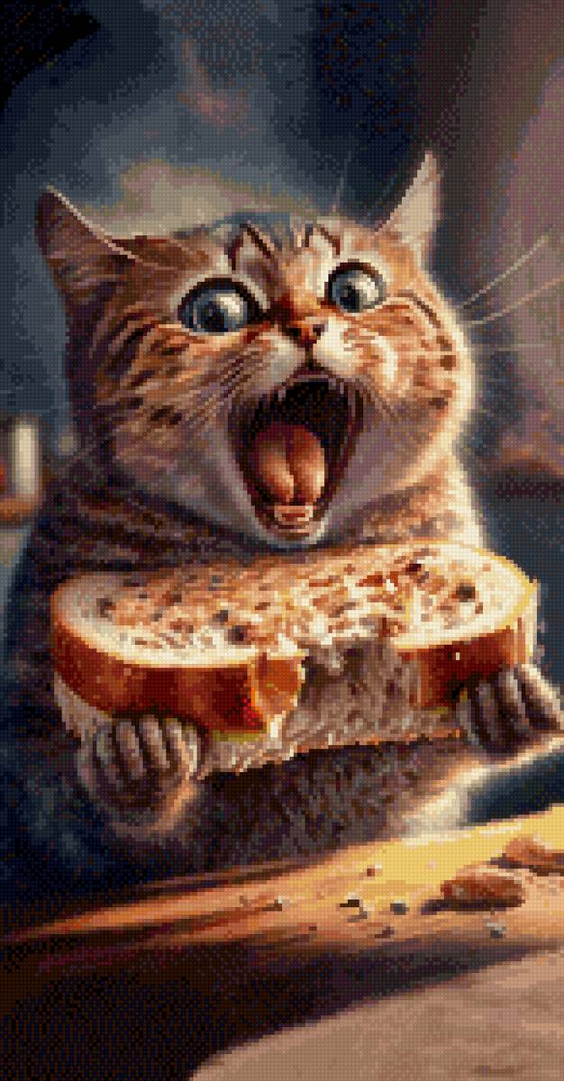 Кот и бутерброд - предпросмотр