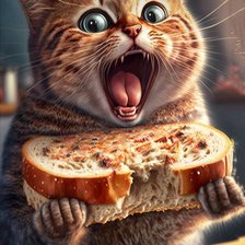 Схема вышивки «Кот и бутерброд»