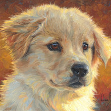 Схема вышивки «Щенок  Худ. Люси Билодо»