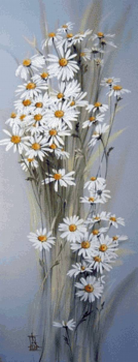 Ромашки - букет, цветы, ромашки, живопись - предпросмотр