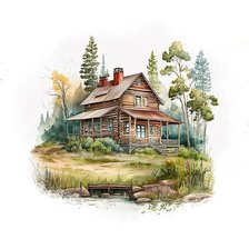 Схема вышивки «Домик»