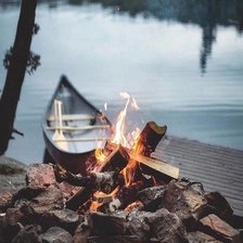 Схема вышивки «Костер на берегу реки»