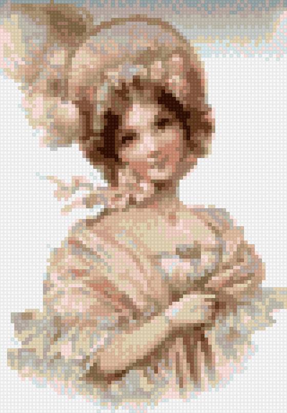 Барышня - дама, девушка в шляпе, ретро, дама ретро - предпросмотр