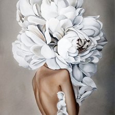 Схема вышивки «Девушка с цветами»