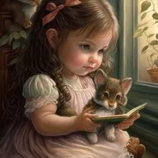 Схема вышивки «Девочка чтец»