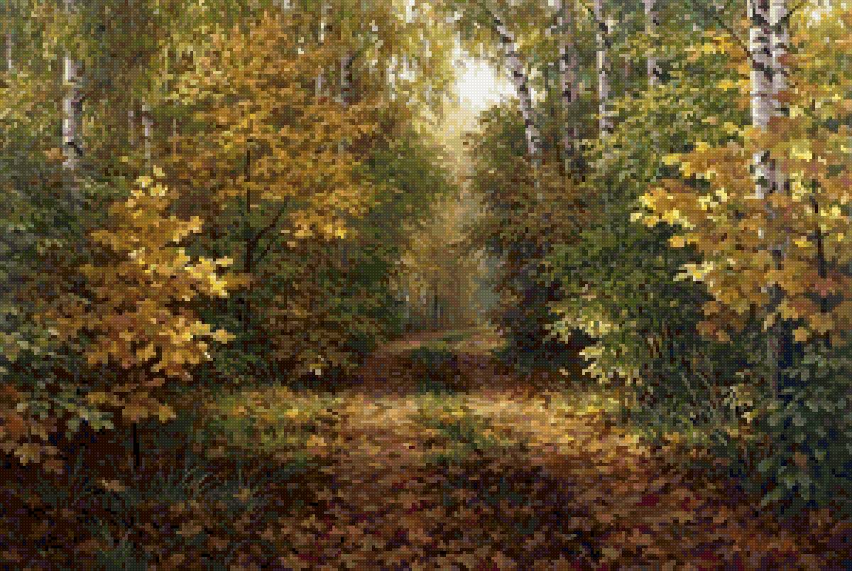 Золото сентября - дорога, осень, пейзаж - предпросмотр