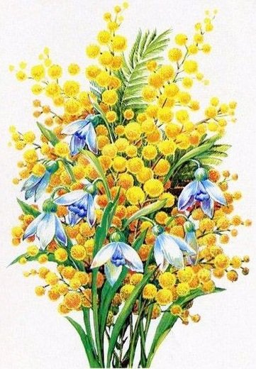 мимоза - весна - оригинал