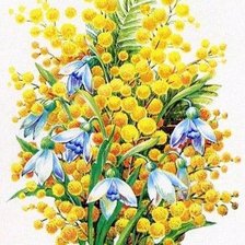 Схема вышивки «мимоза - весна»