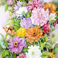 Схема вышивки «цинии»