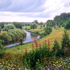 Схема вышивки «Иван-чай у Болвы»