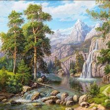 Схема вышивки «Горный ручей»