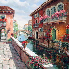 Схема вышивки «Канал Венеция»